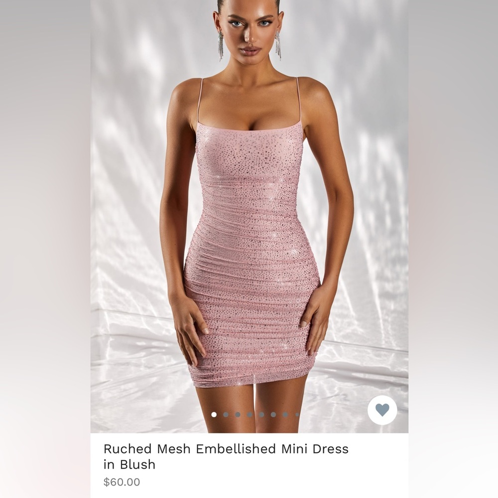 Oh Polly Pink Embellished Dress